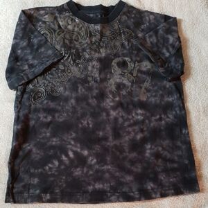 Stylish Black Patterned Kids Tee